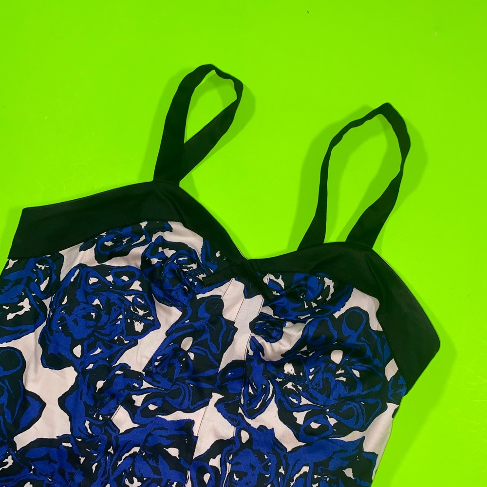 Richard Chai for Target Blue Floral‎ Rose Mini Dress Sweetheart Back Zip Size 5